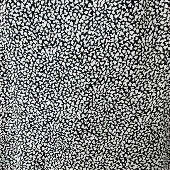 Vintage black white chiffon office abstract dots midi maxi dress 14 - Picture 5 of 7